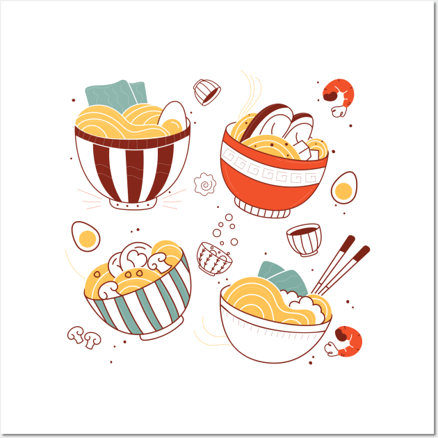 Ramen Bowls Wall Art by Mako Design 